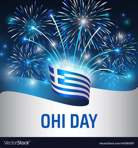 October 28 greece ohi day template with greek Vector Image