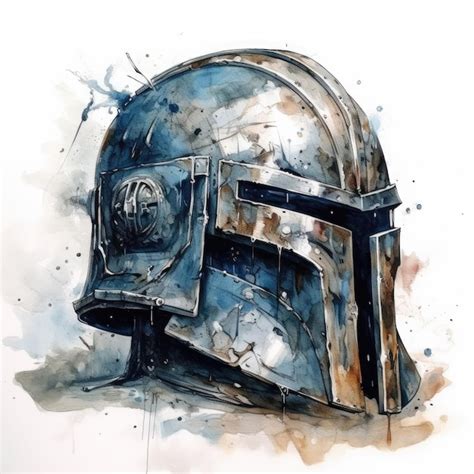 Premium AI Image | A painting of a boba fett helmet.