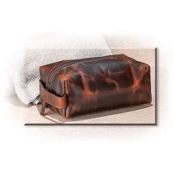 Vintage Brown Leather Dopp Kit | Russell's For Men