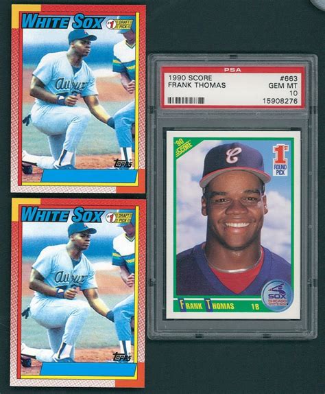 Lot of (3) Frank Thomas Rookie Baseball Cards with 1990 Score #663 RC ...