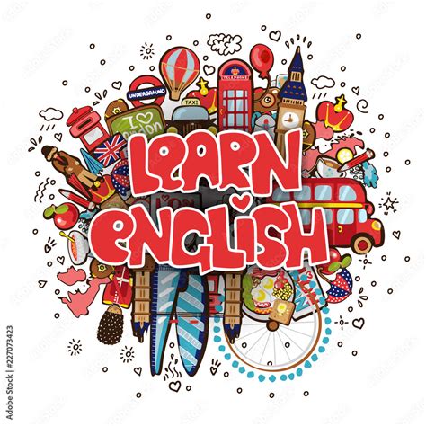 Learn English educational and travelling concept. Learning English ...