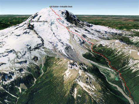 Mount Rainier Climbing Routes Map - Printable Maps Online