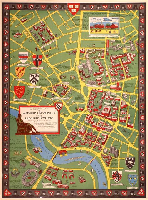 Pictorial map of Harvard University - Rare & Antique Maps