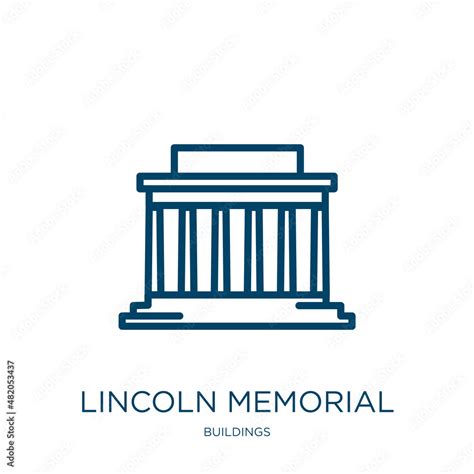 lincoln memorial icon from buildings collection. Thin linear lincoln ...