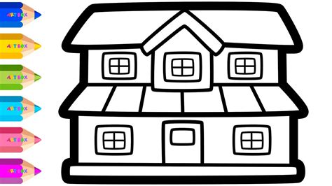 How to Draw Big House | Coloring Page | Step by step - YouTube