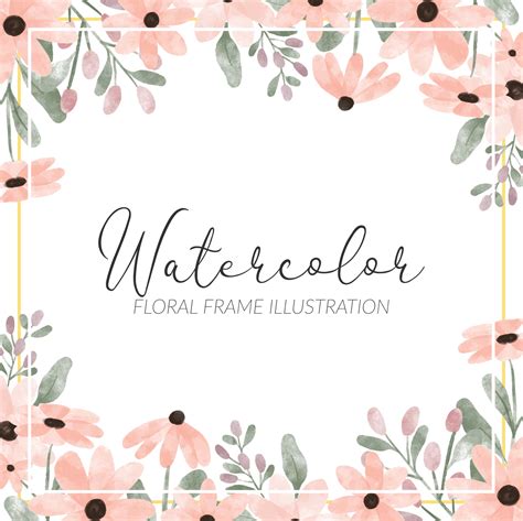 cute watercolor peach flower frame border 2027961 Vector Art at Vecteezy