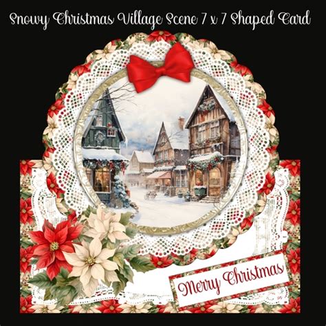 Snowy Christmas Village Scene 7 x 7 Shaped Card - CUP1234857_2474 ...