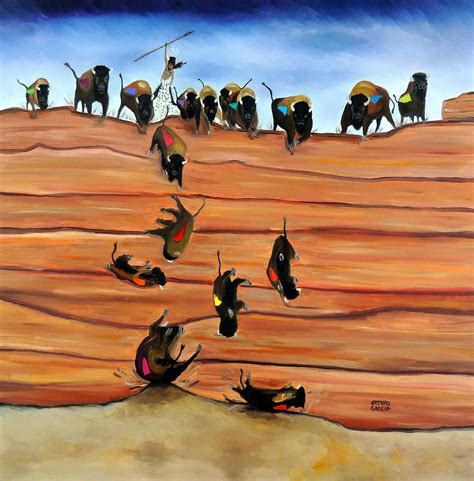 Pishkun--buffalo Jump Painting by Arturo Garcia