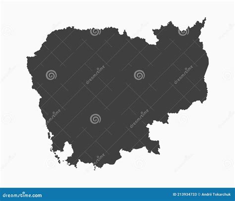 Vector Template Asia Country Border Map Cambodia Stock Vector ...