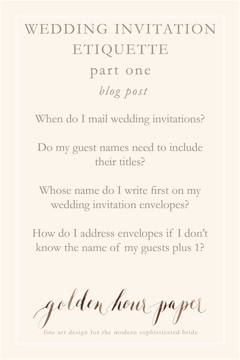 Wedding invitation etiquette | part 1