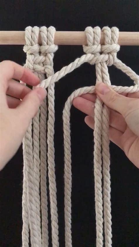 DIY macrame - How to tie a square knot - Easy beginner knot video ...