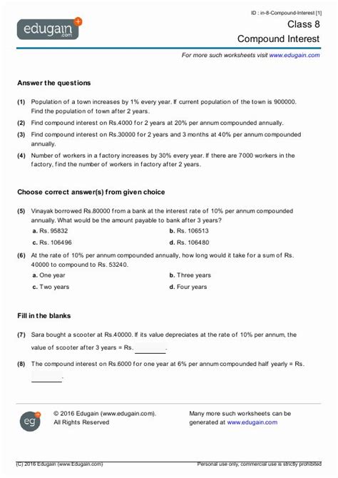 ️Interest Math Worksheets Free Download| Goodimg.co