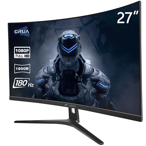 CRUA 27" 165Hz/180Hz Curved Gaming Monitor - FHD 1080P,AMD FreeSync ...