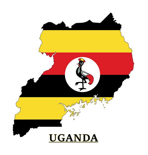 Uganda Flag Map Design, Illustration Of Uganda Country Flag Inside The ...