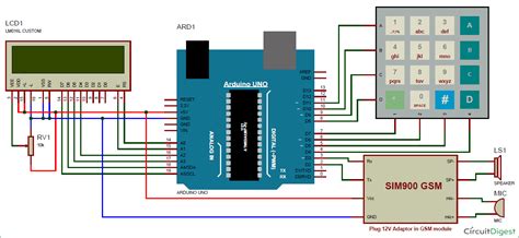 Gsm Module Arduino Circuit Diagram