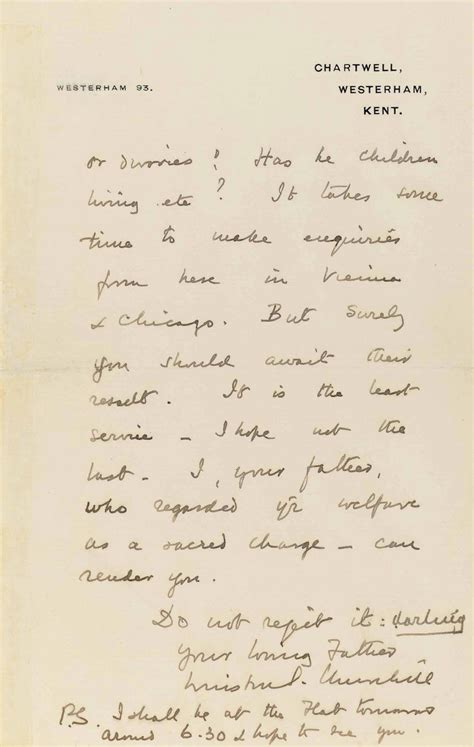 CHURCHILL, Winston S. Autograph letter signed ("Winston S. Churchill ...