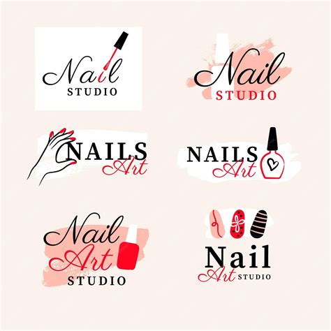 Premium Vector | Nails art studio logo collection