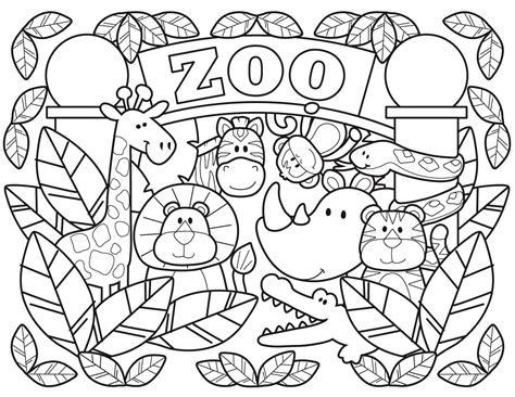 Libro para colorear Animales del zoo para imprimir y en línea