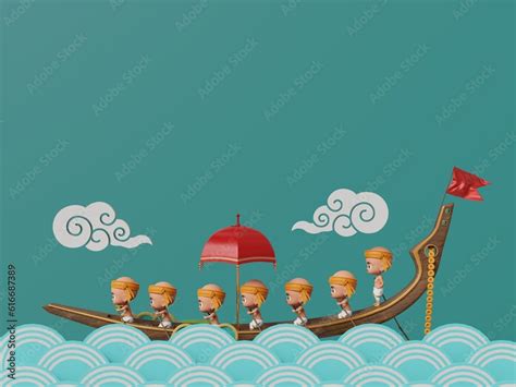 3d render onam festival with Vallam kali or boat race in yellow ...