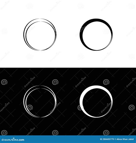 Black and White Circle Vector Logo Template Design. Stock Illustration ...