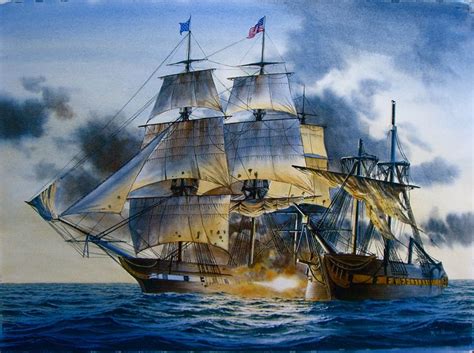 Oil Painting of USS Constitution - War of 1812 | Old sailing ships ...