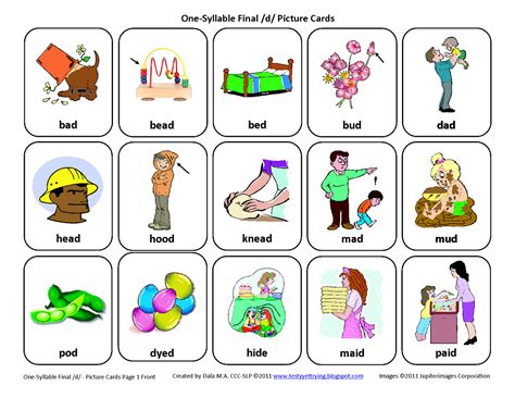 Testy yet trying: Final D: Free Speech Therapy Articulation Picture Cards