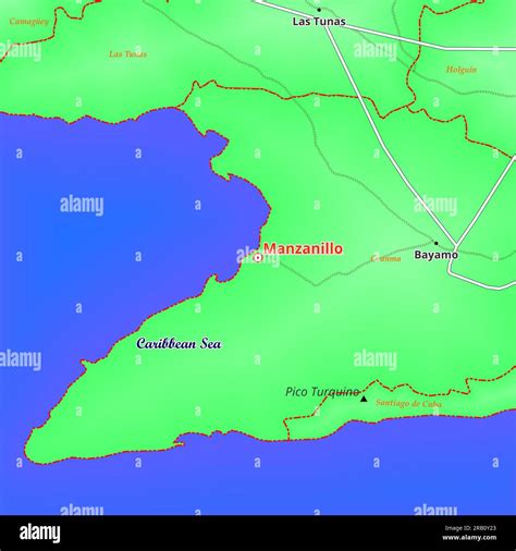 Map of Manzanillo City in Cuba Stock Photo - Alamy