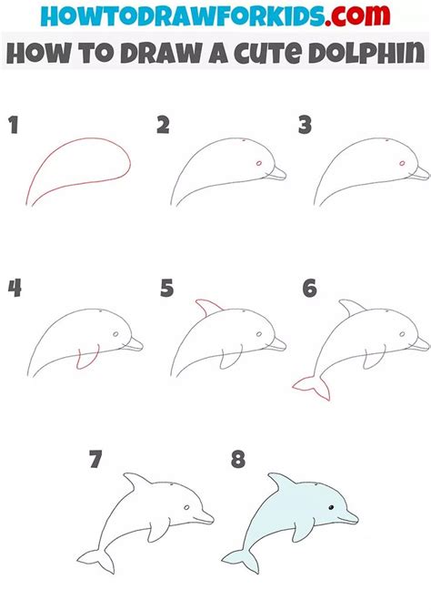 How to Draw a Cute Dolphin Step by Step - Easy Drawing Tutorial ...