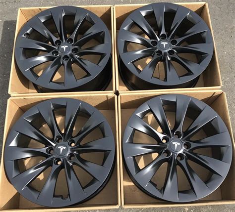 20" TESLA MODEL X Factory Wheels OEM Rims Staggered Satin Black