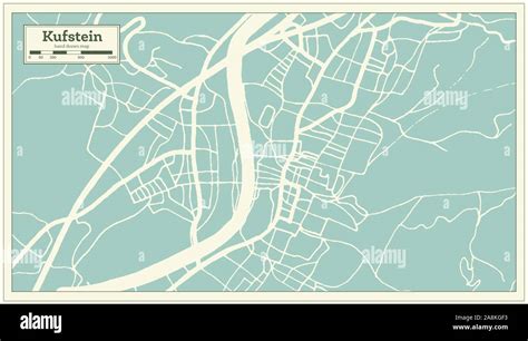 Kufstein Austria City Map in Retro Style. Outline Map. Vector ...