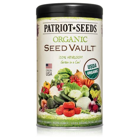 My Patriot Supply Organic Seed Vault 100 Heirloom Non-GMO Seeds - 21 ...