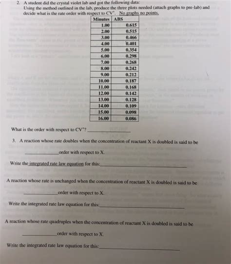 Solved 2. A student did the crystal violet lab and got the | Chegg.com