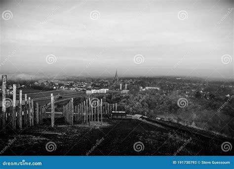 Scenic View of Beringen City during in Black and White Stock Image ...