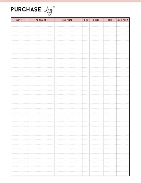 Free Printable Purchase Order Tracker | Business planner printables ...