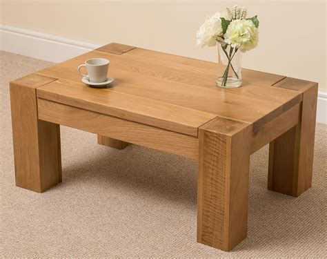 Oak Furniture King Chunky Small Oak Coffee Table | Natural Oak Wood ...