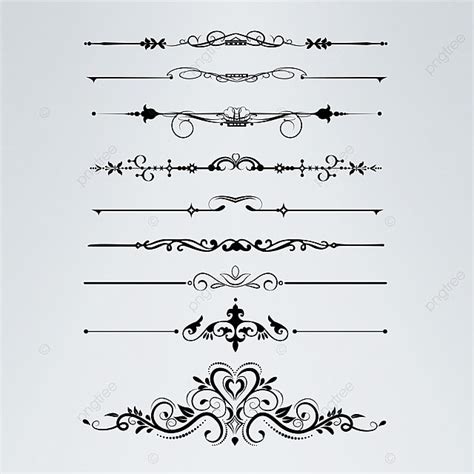 Decoration Lines Clipart Hd PNG, Decorative Lines Design Clipart Black ...