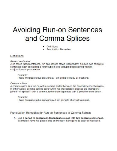 Comma Splice - 15+ Examples, Format, How to Fix, PDF