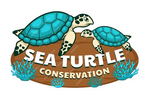 Premium Vector | Sea turtle conservation logo design illustration