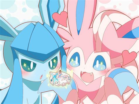 Sylveon and Glaceon admiring their sticker. | Cute pokemon pictures ...