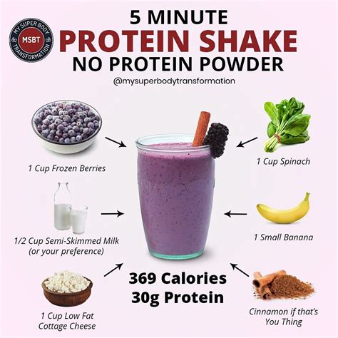 5 Minute Protein Shake | Smoothie recipes healthy breakfast, Homemade ...