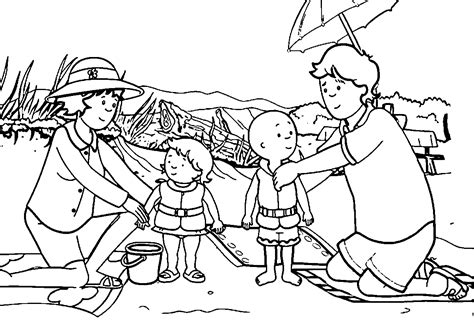 Caillou Beach Caillou Coloring Page - Wecoloringpage.com