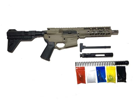 AR 15 American Flag FDE Complete Pistol Kit with Polymer Brace & Magpul ...