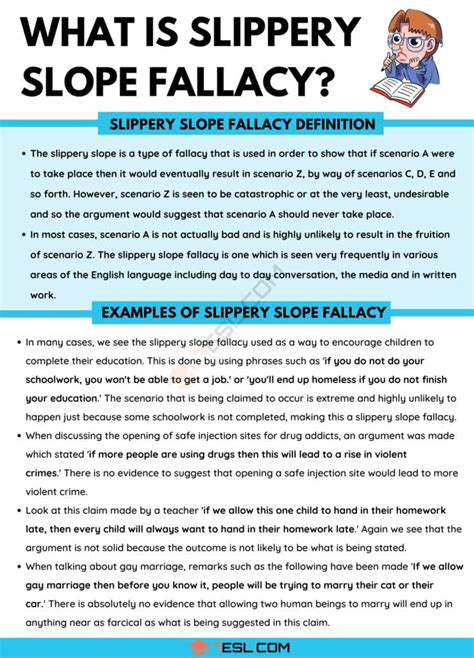 Slippery Slope Fallacy: Definition and Useful Examples • 7ESL