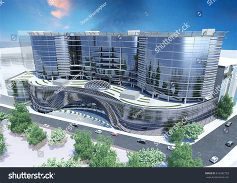 3d Rendering Design Shopping Mall View Stock Illustration 616382759 ...