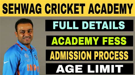 SEHWAG CRICKET ACADEMY FEES] Sehwag international school.] Full details ...