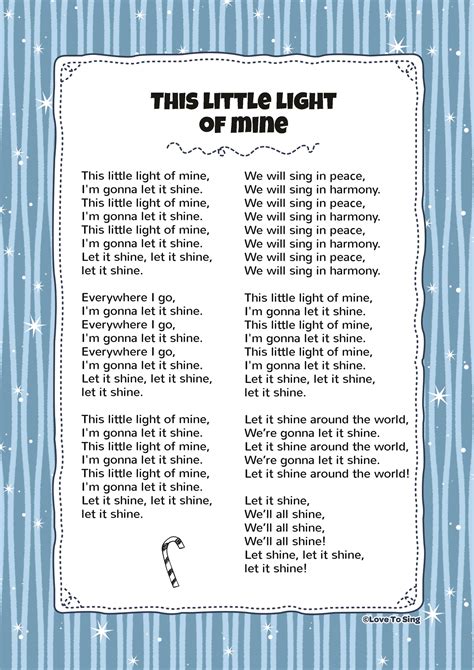 Free Printable Lyrics To This Little Light Of Mine - Printable Word ...