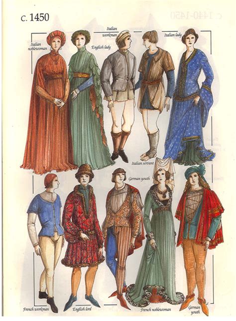 Costume History 1450 | Medieval fashion, Medieval clothing, Fashion history