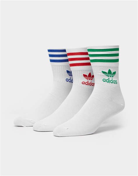 White adidas Originals 3 Pack Crew Socks | JD Sports