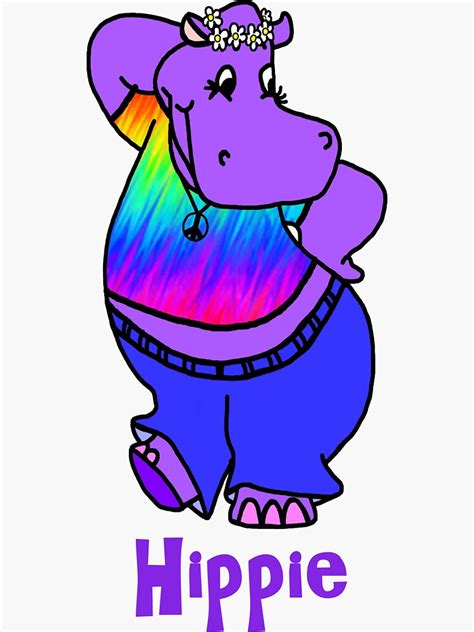 "Hippie Hippo" Sticker by imphavok | Redbubble