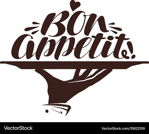 Bon appetit logo label for design menu restaurant Vector Image